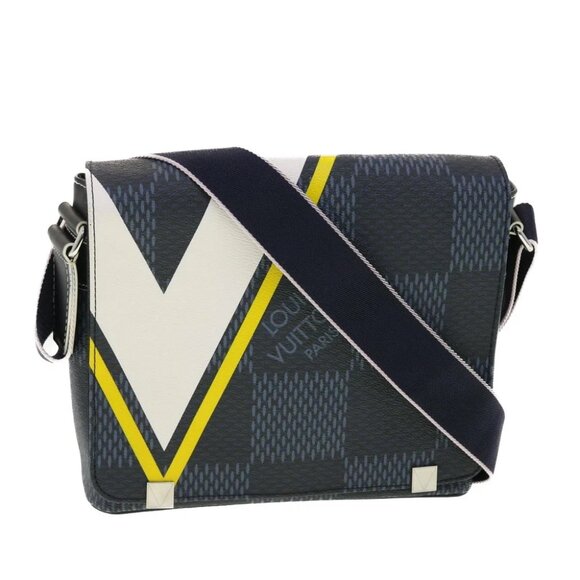 LOUIS VUITTON Damier Cobalt District PM Shoulder Bag N44002 LV Auth 39375 - Picture 1 of 15